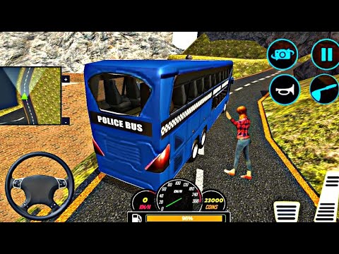 US police Bus Mountain Driving Simulator 🚌 💥 Gameplay 91 || Mobile Gameplaystv