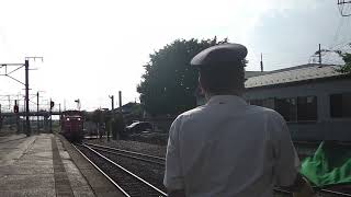 真岡鐵道真岡線 DE10と50系客車の連結作業 下館駅にて