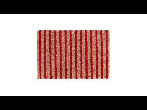 Kokos Fußmatte rot-natur gestreift Braun - Rot - Naturfaser - Kunststoff - 60 x 2 x 40 cm