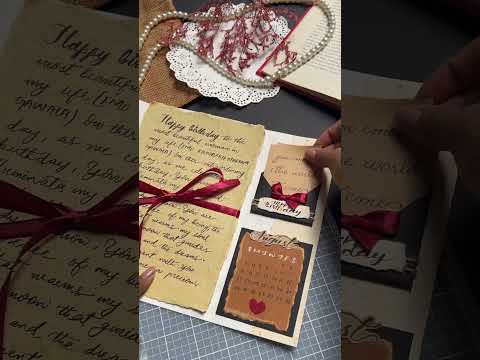 Aesthetic card for birthday #shorts #art #diy