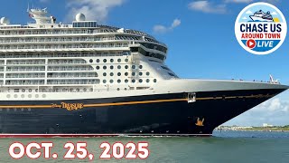 18 Cruise Ship Horns from 3 Ships! Port Canaveral Sail Away Live Stream Replay! 