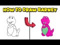 How To Draw Barney The Dinosaur From Barney Friends Tutorial