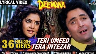 Teri Umeed Tera Intezar - LYRICAL VIDEO | Deewana | Rishi