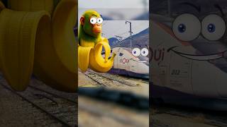 Сhimpanzini bananini and two trains on the railway #train #trainvideo #railway
