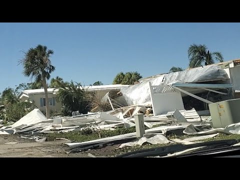Trailer Park DESTROYED by Hurricane Ian in Placida Florida.