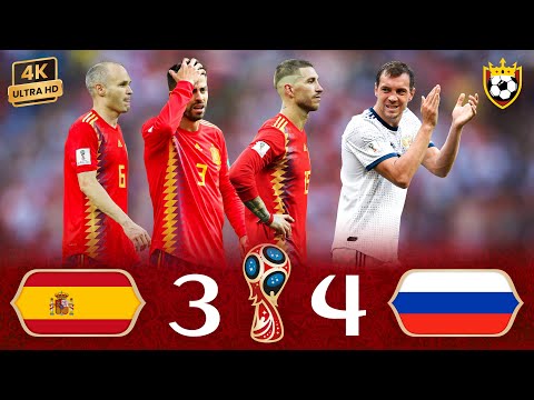 Russia pulls off a huge upset by knocking Spain out of the World Cup 🥶🔥⭐ ❯ Spain (3-4) Russia ● 4K 🎬