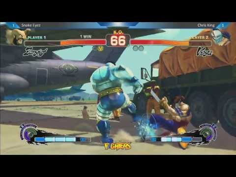 SnakeEyez vs Chris King - Super Arcade Ultra Street Fighter IV Location Test