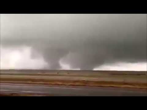 Twin tornadoes were spotted near Canyon, Texas - TEXAS PANHANDLE