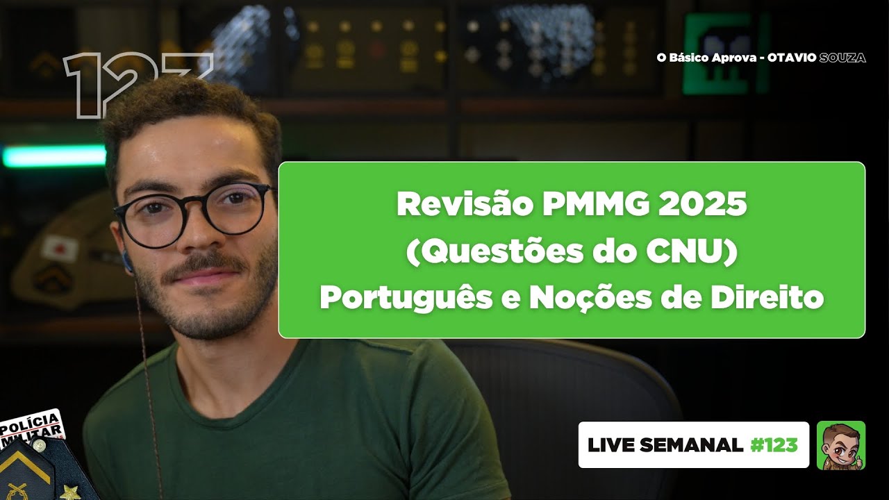 Revisão PMMG 2025 - Portugues + Noções de Direito | Live #123