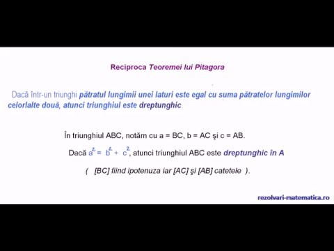 Reciproca Teoremei lui Pitagora