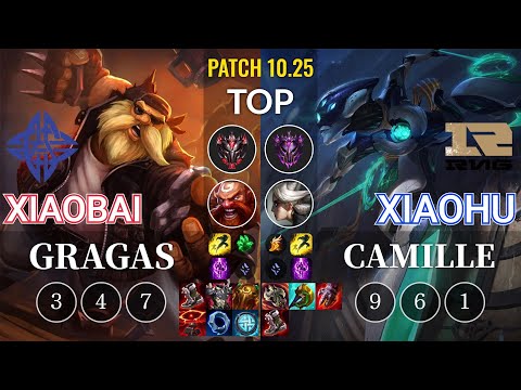 ES Xiaobai Gragas vs RNG Xiaohu Camille Top - KR Patch 10.25