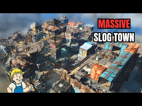I Turned The Slog Into a MASSIVE Town - Fallout 4 Settlement Tour (NO MODS)