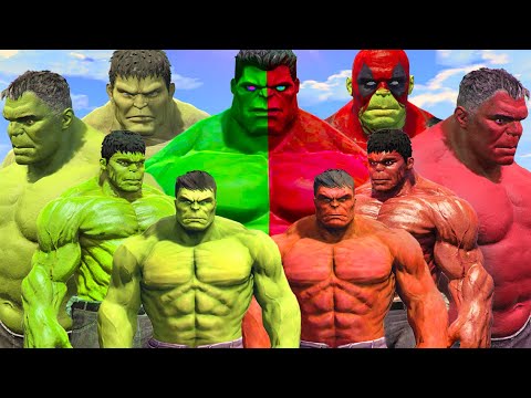 Green Hulk Army vs Red Hulk Army - What If Battle Superheroes