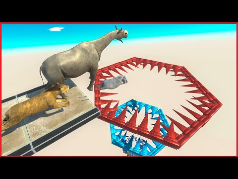 CAN SOMEONE NOT FALL FROM SPIKE RINGS - Animal Revolt Battle Simulator