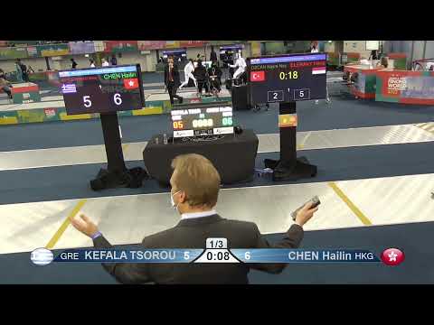 2022 229 T32 08 F E Cadets Individual Dubai UAE WCH 8 CHEN HKG vs KEFALA GRE