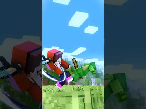 Go with the rhythm sword fight with Jj and Mikey #minecraft