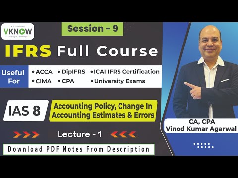 Free IFRS Full Course |IAS 8 - Accounting Policy, Change In Accounting Estimates & Errors |Lecture-1