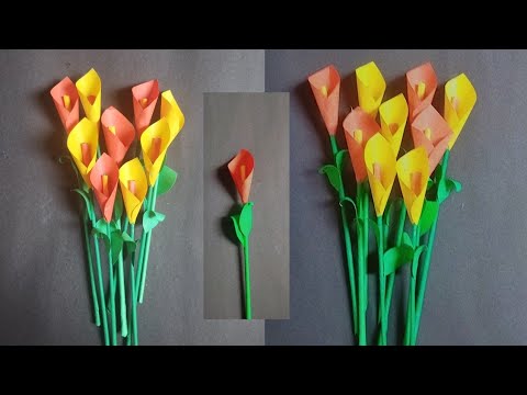 Easy Flower making tutorial🌷- how to make paper flower - diy flower making - Rucha's creation