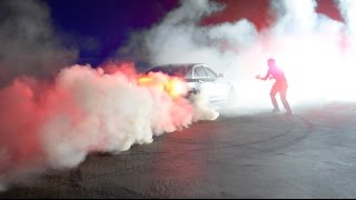 COPS SHOW UP WHILE WE ARE DOING DONUTS AND BURNOUTS! // TX2K17 PARTY
