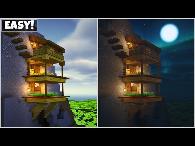 Mountain attached House | Survival Base 🏠25 Minecraft Map