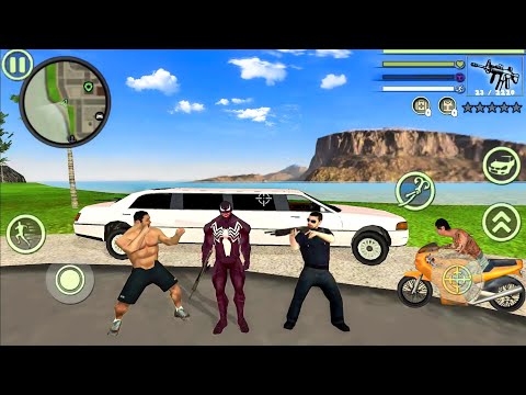 Venom Spider Rope Hero Vice Town - Fun at Limo Car - Android Gameplay