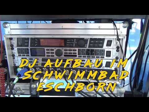 Aufbau DJ-Anlage im Schwimmbad Eschborn SOmmer 2025