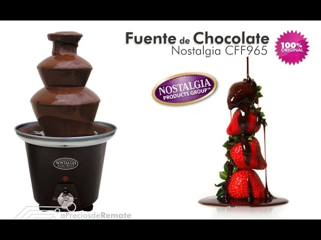 Vídeo relacionado con Nostalgia Fuente de Chocolate Eléctrica de 3 Niveles para Fiestas - Derrite Queso, Queso Fundido, Dulces y Licor - Sumergir Fresas, Gajos de Manzana, Verduras y Más - Acero Inoxidable