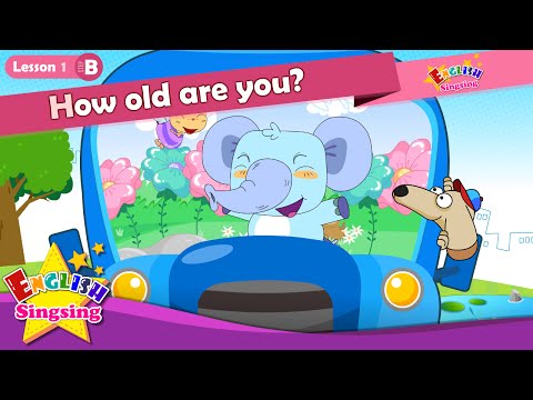 Lesson 1_(B)How old are you? - How old - Age - Cartoon Story - English Education - for kids
