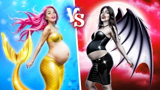 Pregnant Fairy vs Pregnant Vampire vs Pregnant Mermaid!