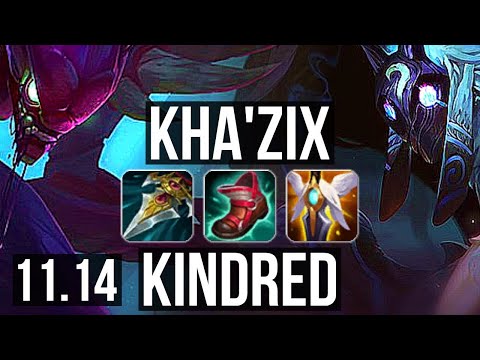 KHA'ZIX vs KINDRED (JUNGLE) | 18/1/7, Legendary, 7 solo kills, 700+ games | KR Master | v11.14