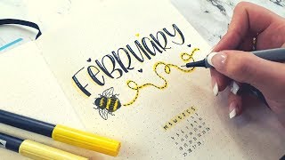 February Bullet Journal Setup - With Valentine's Challenge