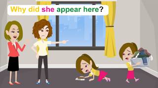 The curly hair woman stays in Ella's house - Comedy Animated Story - Ella English