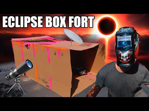 BOX FORT SOLAR ECLIPSE!!📦 🌗  3 Million Subscribers Give Away! Video