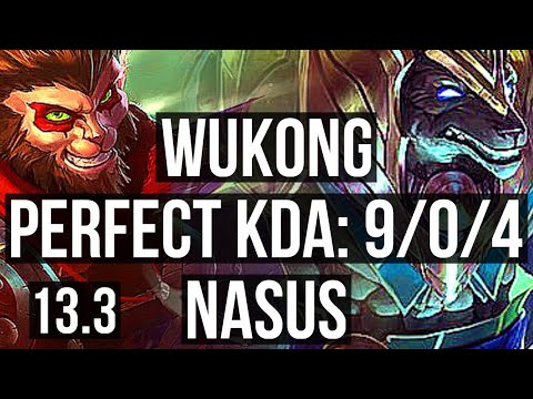 WUKONG vs NASUS (TOP) | 9/0/4, Legendary, 300+ games | EUW Diamond | 13.3