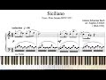 Siciliano From Flute Sonata BWV 1031 J S Bach Piano Tutorial