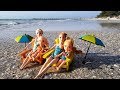 Elsa And Anna Toddlers At The Beach Prank Slide Boat Dog Water Fun Splash