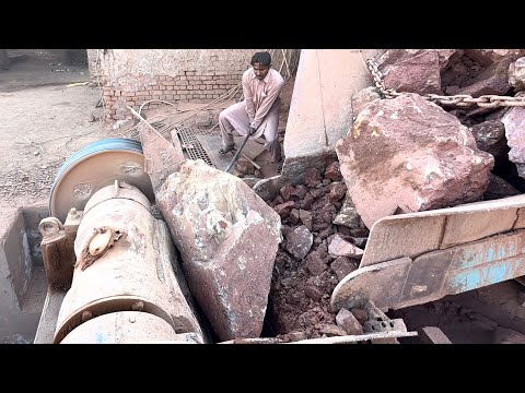 Massive Rock Blocks Crusher! Extreme Hopper Jam & Satisfying Stone Crushing Action #stonecrusher 