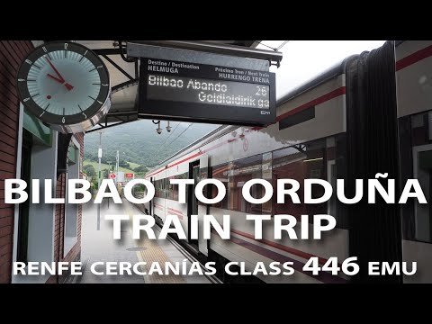 Viagem de trem suburbano de Bilbao a Orduña | RENFE Cercanías Classe 446 EMU
