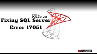 Download the video "Fixing SQL Server Error 17051 | Troubleshooting Guide"
