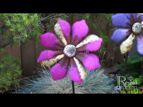 Rustic Flower Wind Spinner - Pink