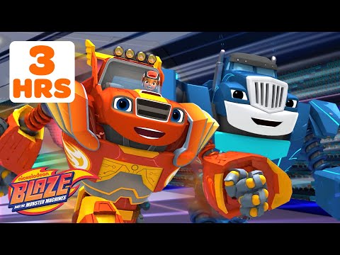 Blaze Uses ROBOT POWER on Rescues & Missions! ⚽️ #2 | 3 HOURS | Blaze and the Monster Machines