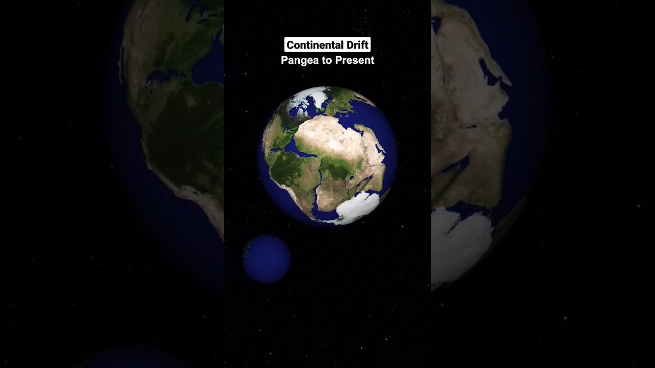 Continental Drifting : Pangea to Present time #shorts #earth  #pangea #continental #drift #space