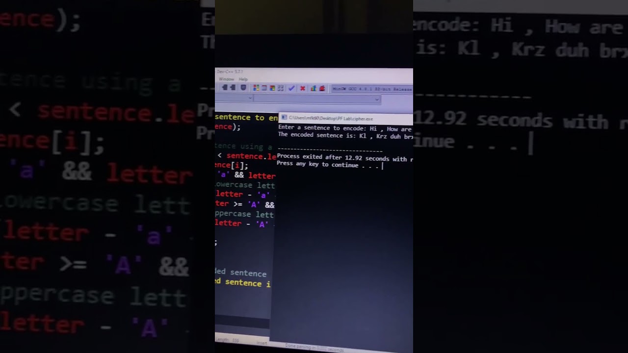 cipher in c++ #coders #codinglife #codingninja #codemasters #codelife #coding #code #coder #cpp