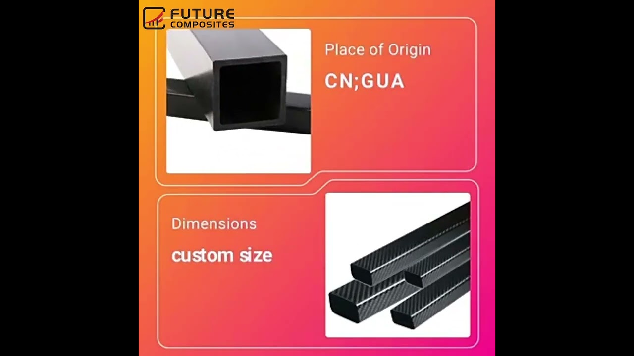 Custom Size 3k 100% Real Carbon Fiber Rectangle Tube