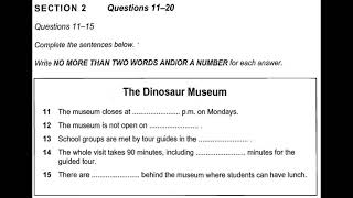 Cambridge 8 - Test 1 - Section 2 - The Dinosaur Museum