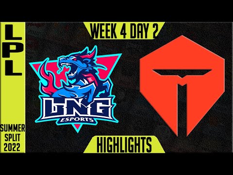 LNG vs TES Highlights | LPL Summer 2022 W4D2 | LNG Esports vs TOP Esports