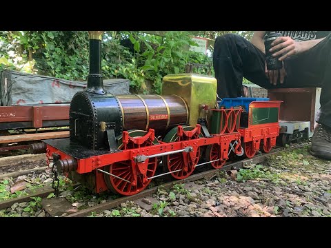 5” Gauge ‘Lion’ on a short parcel train.