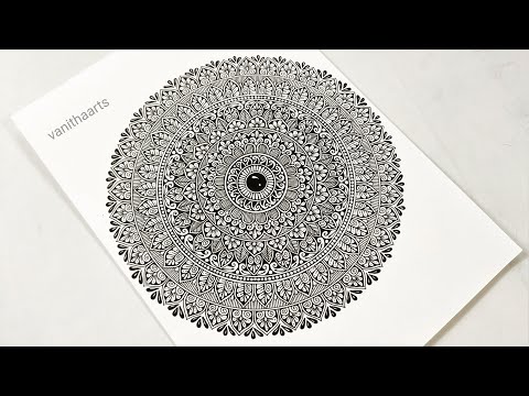 How to draw a Mandala Art for Beginners Step by Step Tutorial Easy Mandala Drawing vanithaarts
