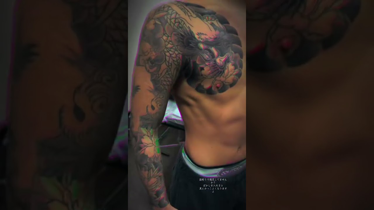 今の時代筋彫りで満足してたら筋彫りニキってバカにされるらしい#tattoo #刺青 #和彫り