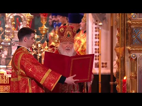 Orthodox Easter liturgy in Moscow’s Christ the Saviour cathedral